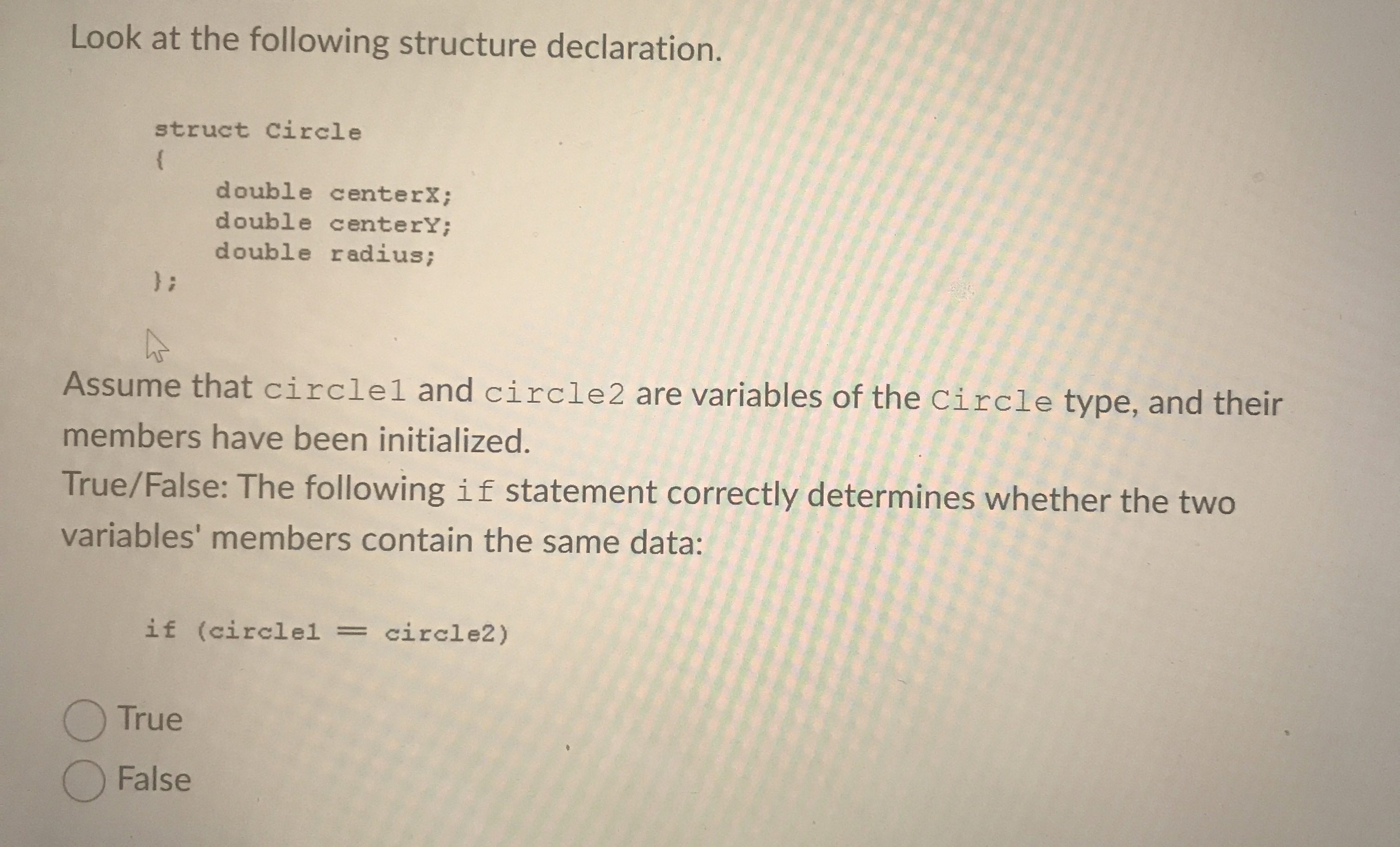 Look at the following structure