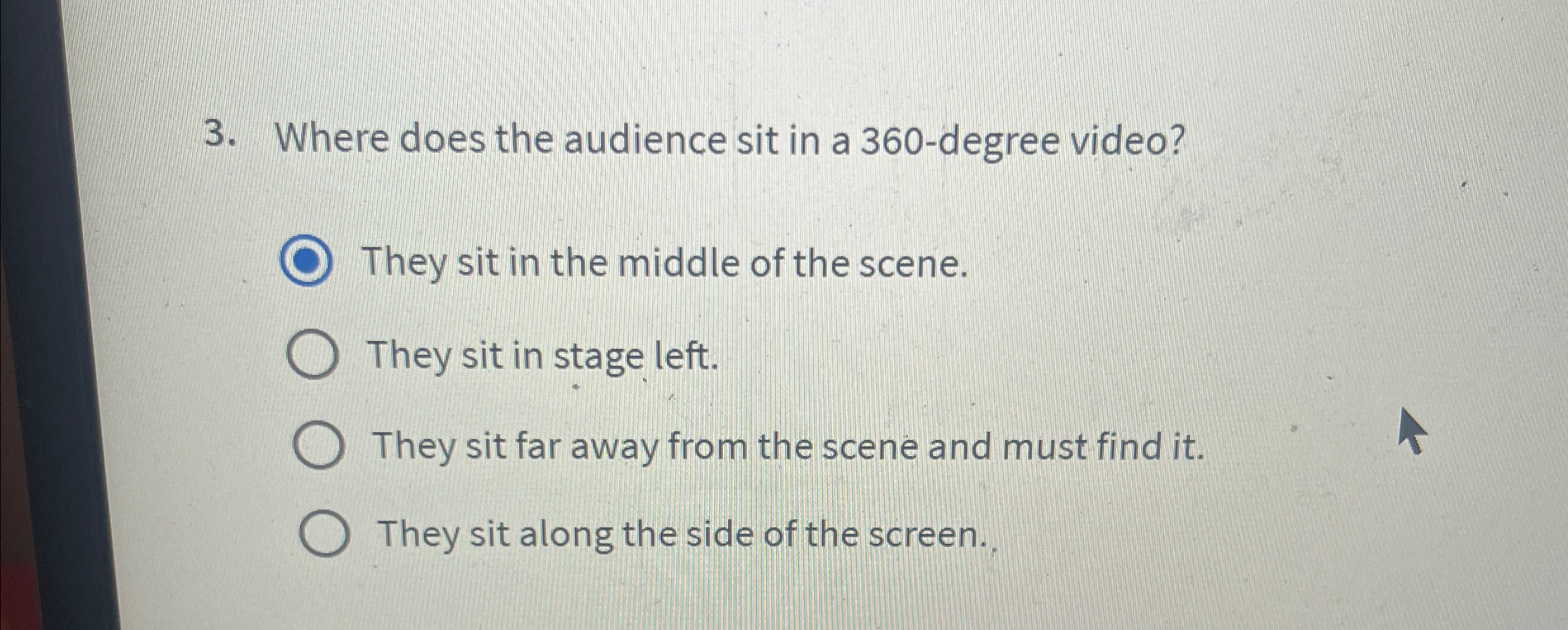 Where does the audience sit in a 3 6 0 - degree