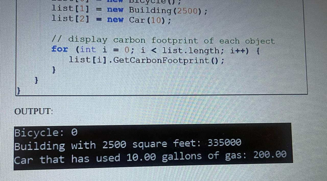 Write a java program that will calculate carbon