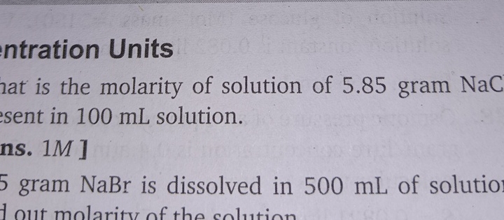 intration Units nat is the molarity of solution
