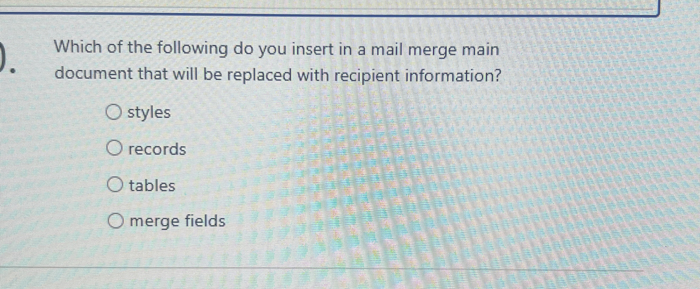 Which of the following do you insert in a mail