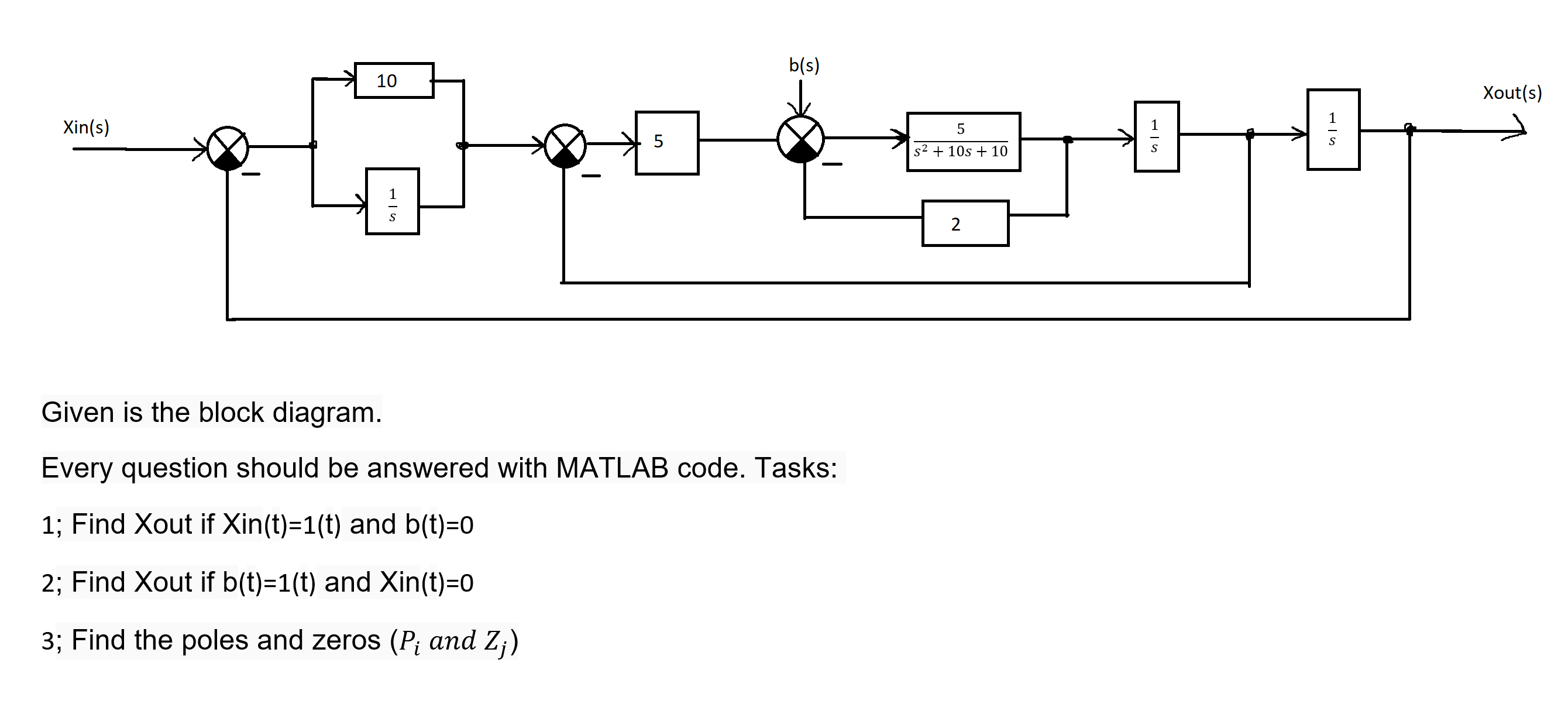 Given is the block diagram. Every question should