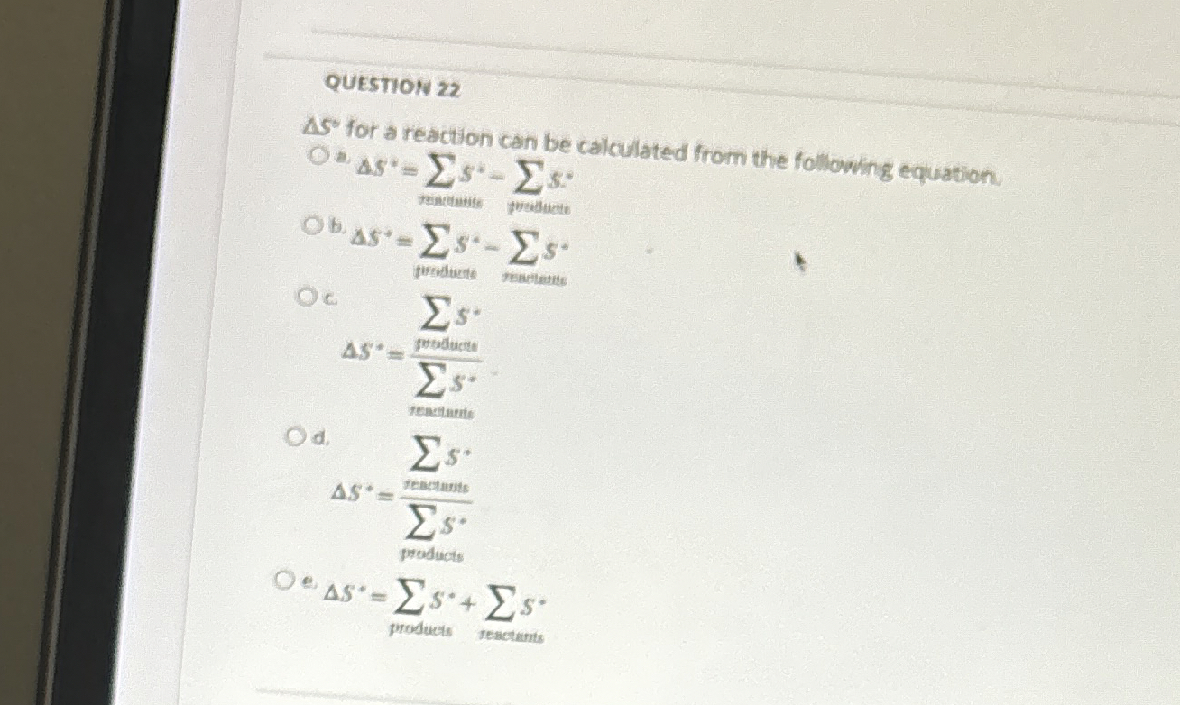 QUESTIOT 2 2 5 for a reaction can be calculated