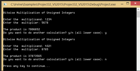 MASM 1 . Implement Bitwise Multiplication