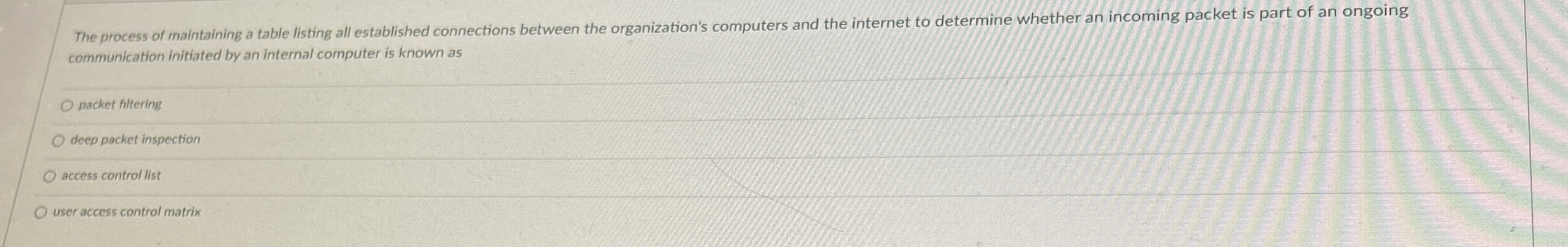 The process of maintaining a table listing all