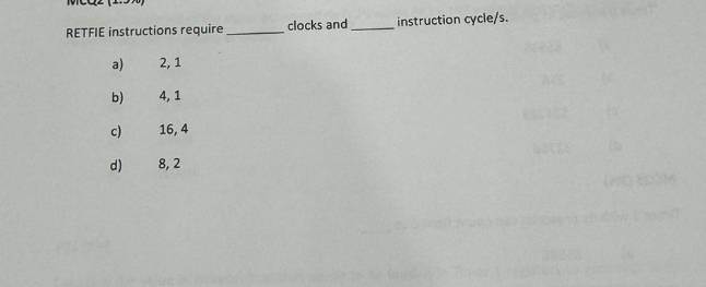 RETFIE instructions require clocks and