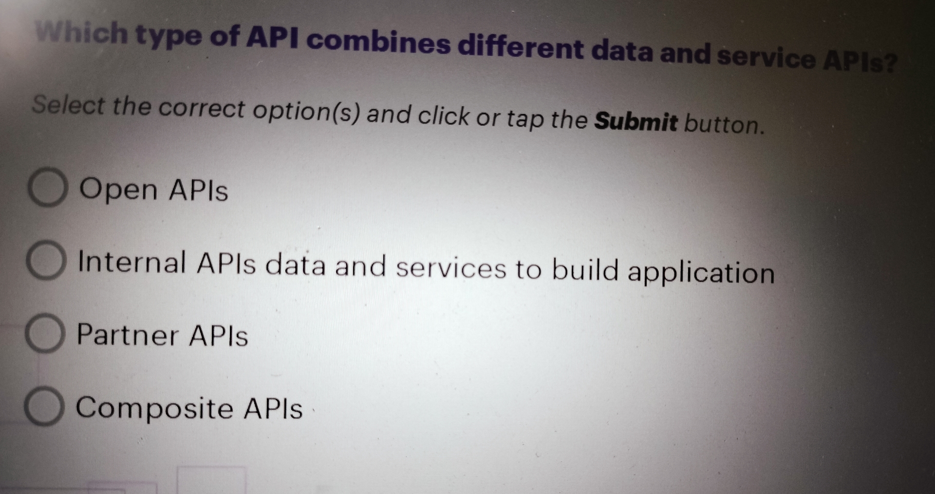 Which type of API combines different data and