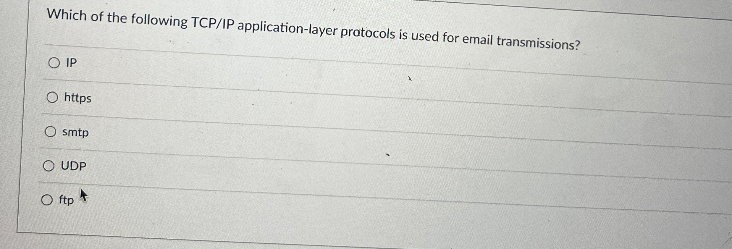 Which of the following TCP / IP application -