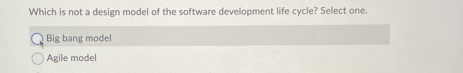 Which is not a design model of the software