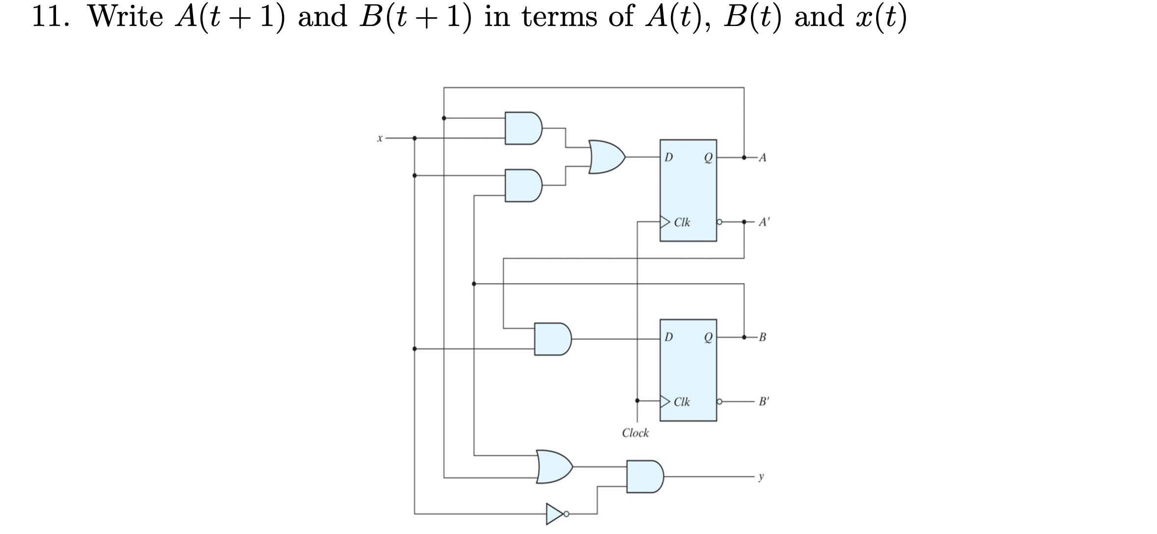 Write A ( t + 1 ) and B ( t + 1 ) in terms of A (