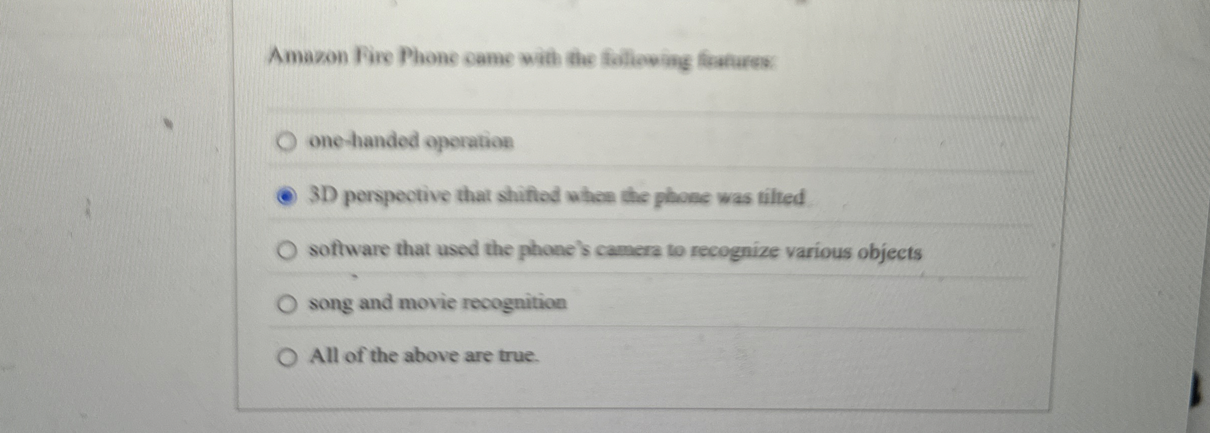 Amazon Fire Phone came wath the following