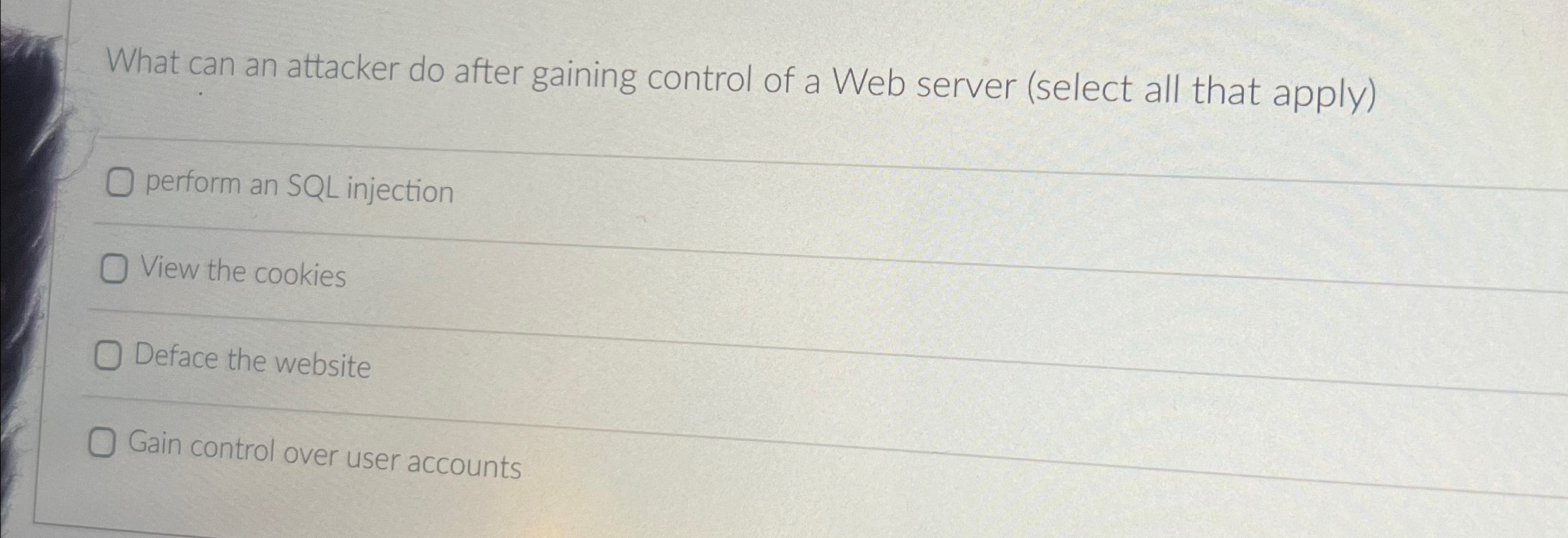 What can an attacker do after gaining control of