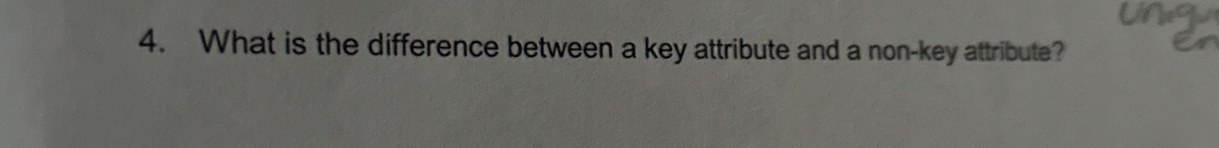 What is the difference between a key attribute