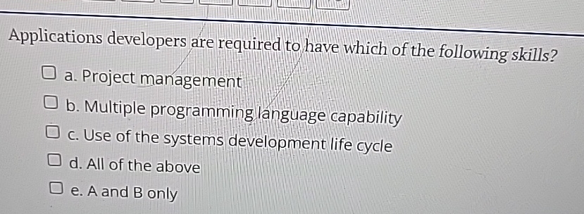 Applications developers are required to have