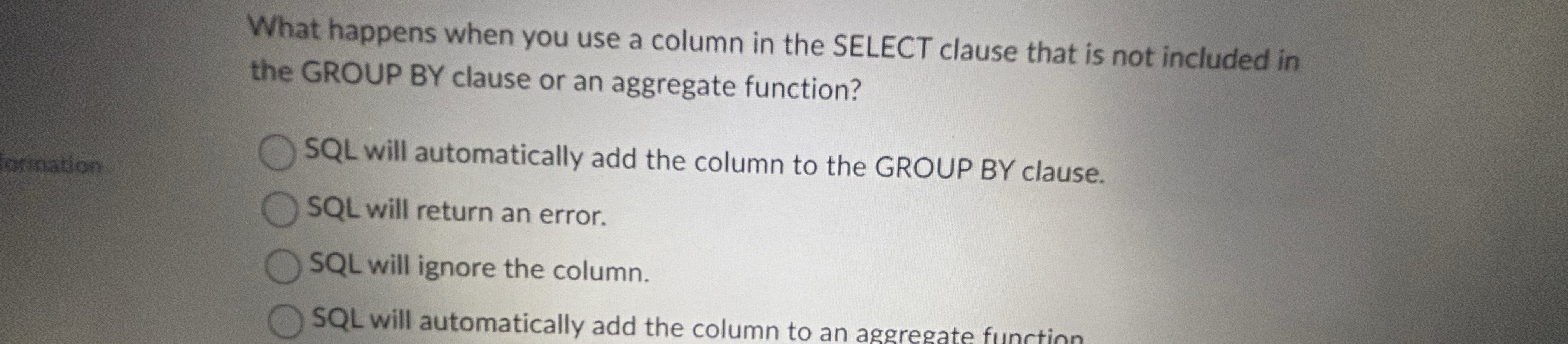 What happens when you use a column in the SELECT
