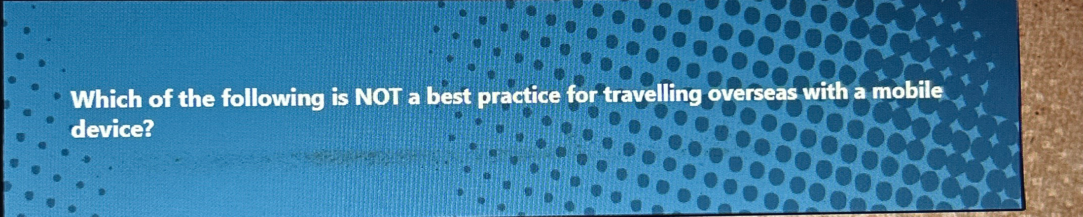 Which of the following is NOT a best practice for