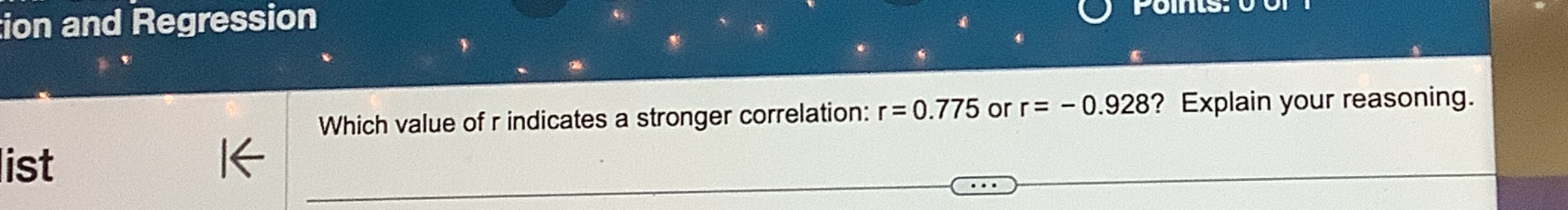 Which value of r indicates a stronger