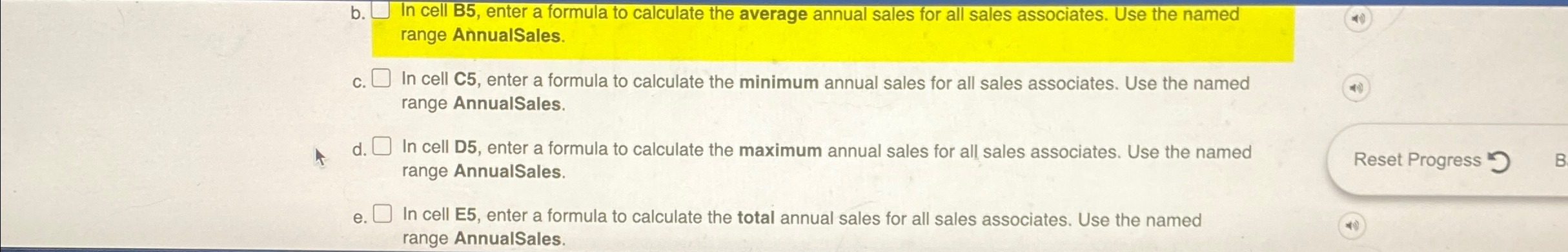 b . , b . In cell B 5 , enter a formula to