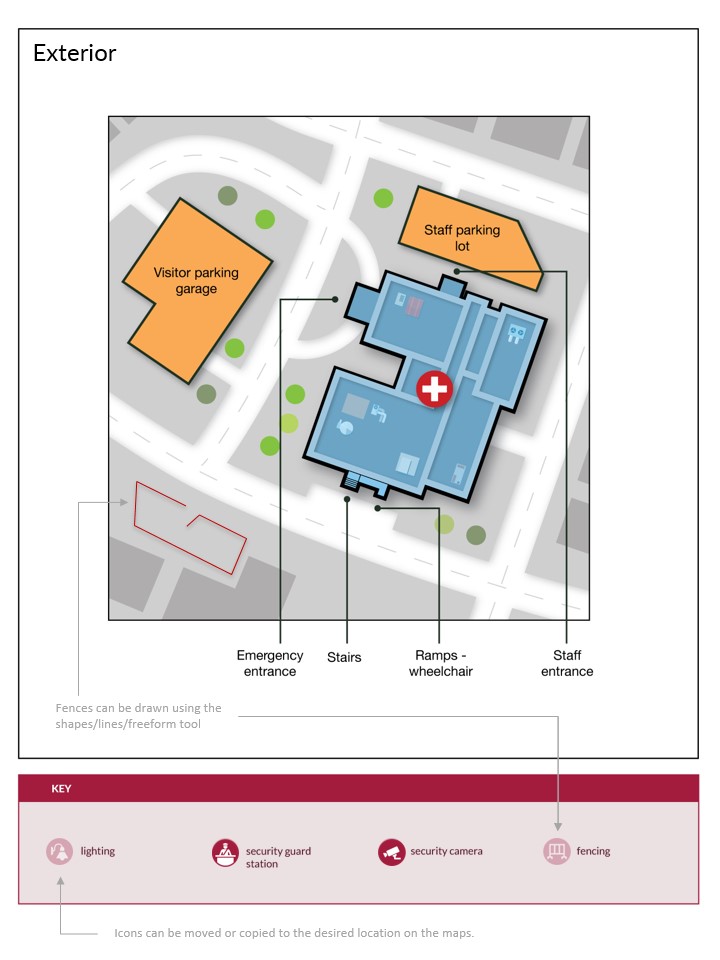 For each map, click the icons in the map key and