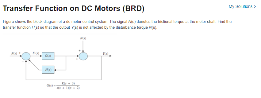 Transfer Function on DC Motors ( BRD ) Figure