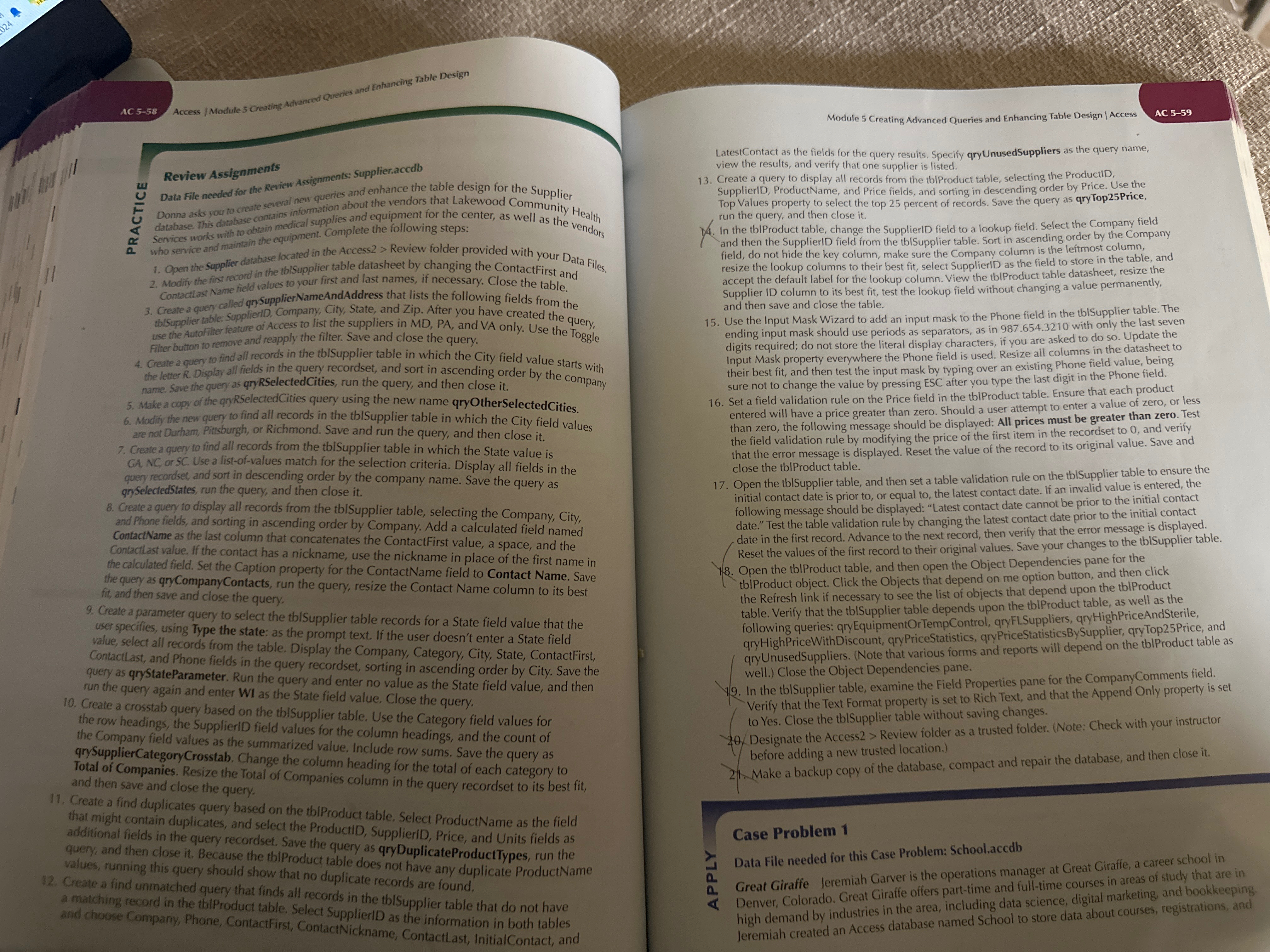 Donna asks you to create several new queries and