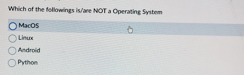 Which of the followings is / are NOT a Operating
