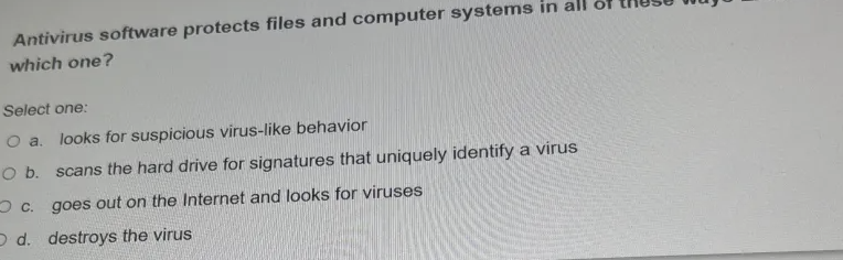 Antivirus software protects files and computer