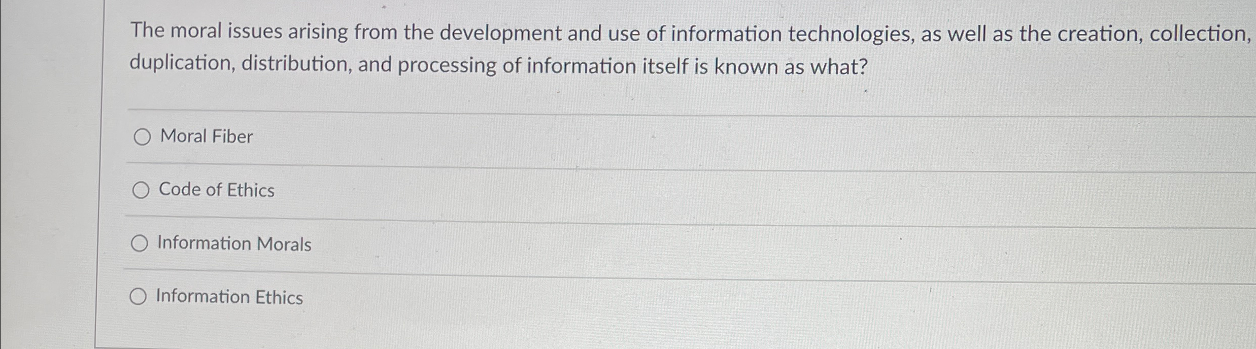 The moral issues arising from the development and