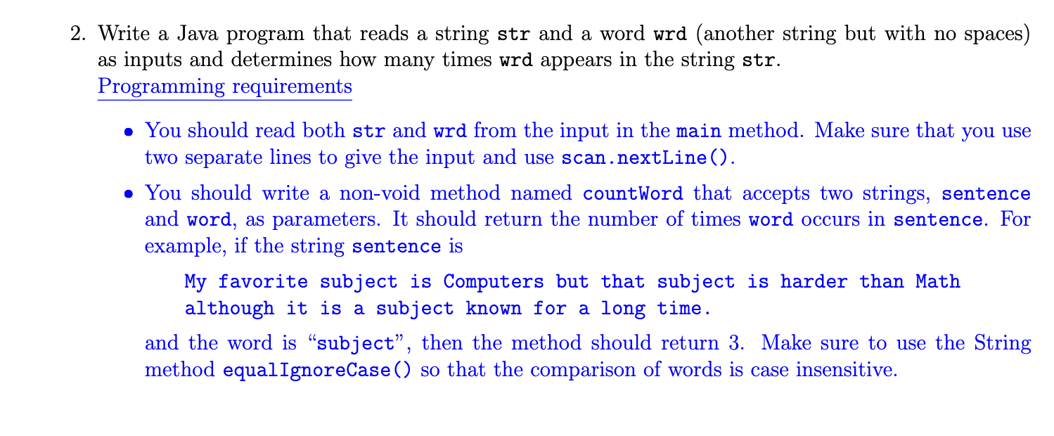 Write a Java program that reads a string str and