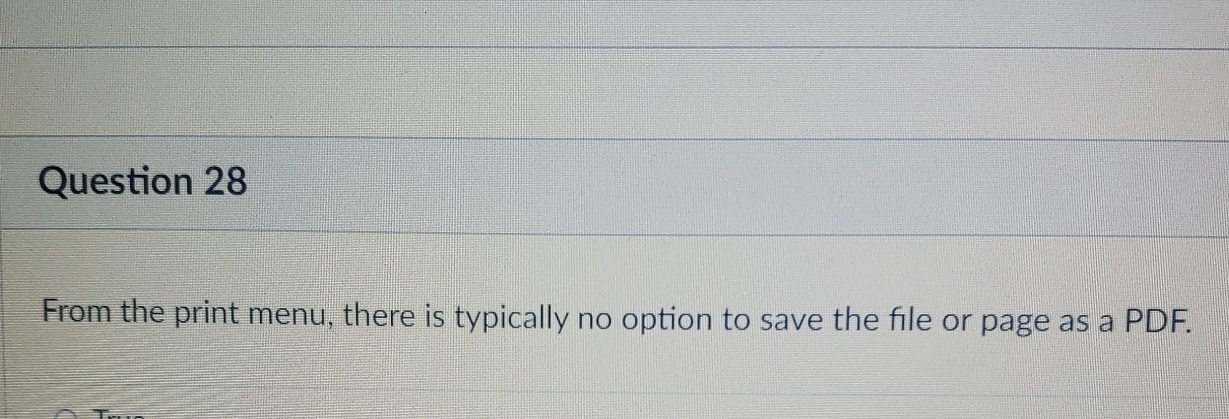 Question 2 8 From the print menu, there is