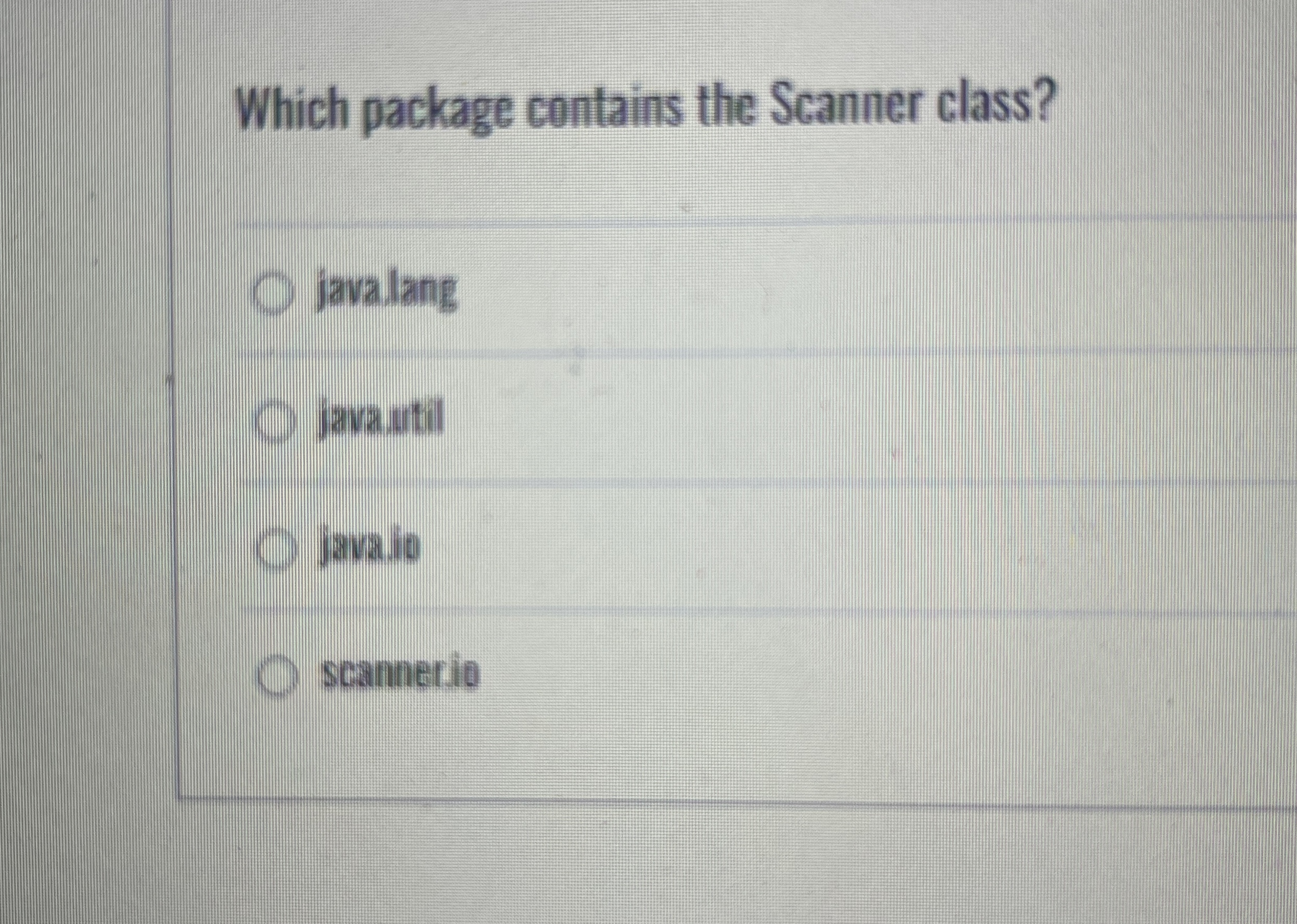 Which package contains the Scanner class?