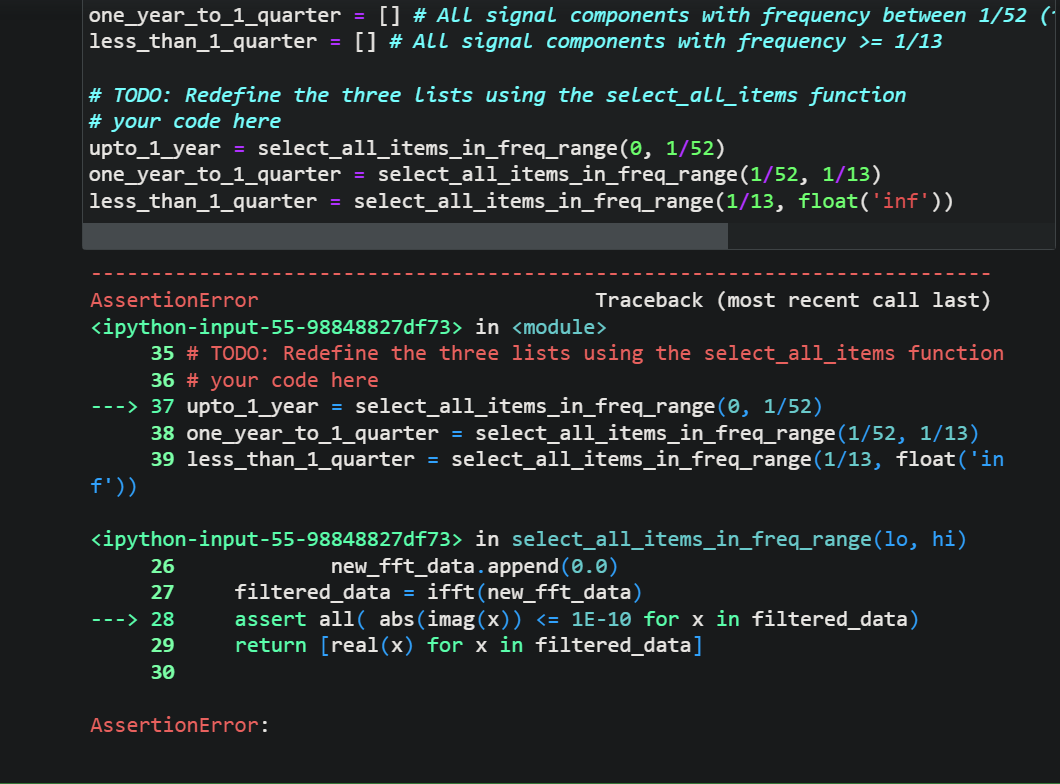Still getting an assertion error: first part ( my