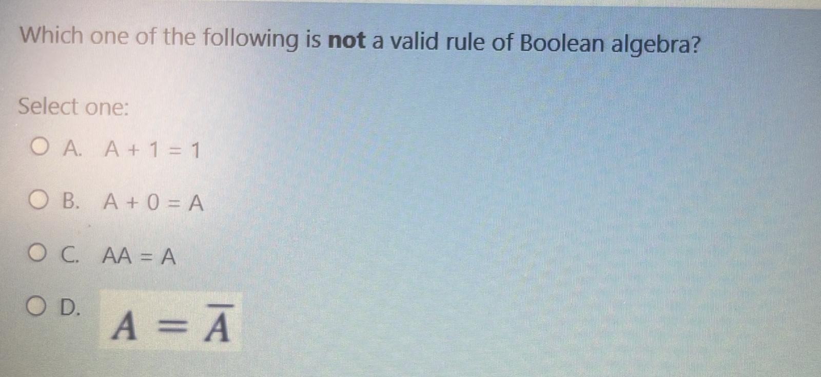 Which one of the following is not a valid rule of