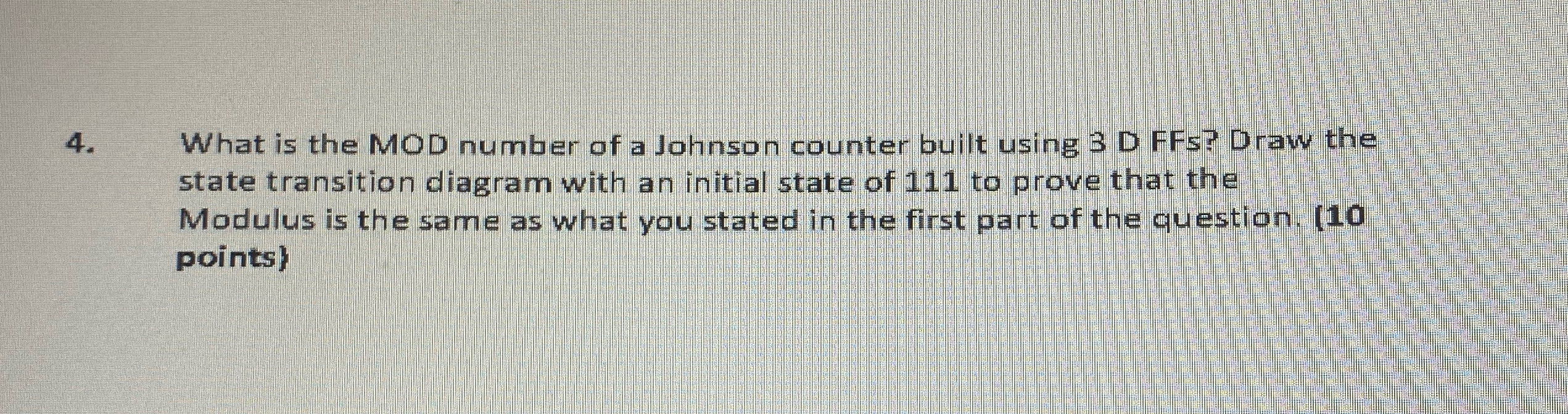 What is the MOD number of a Johnson counter built