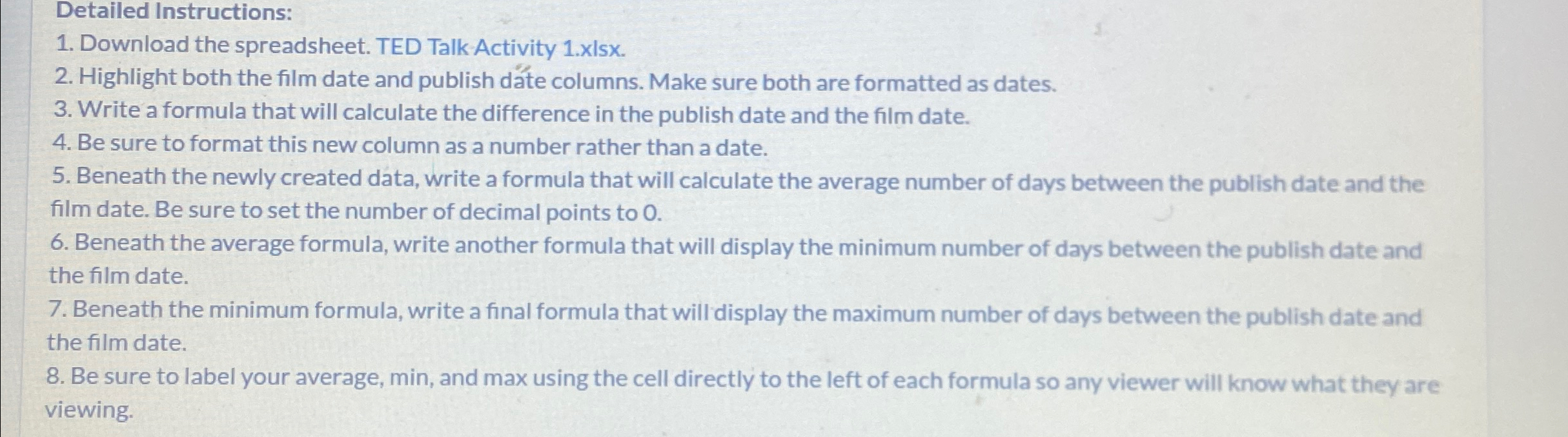 Detailed Instructions: Download the spreadsheet.