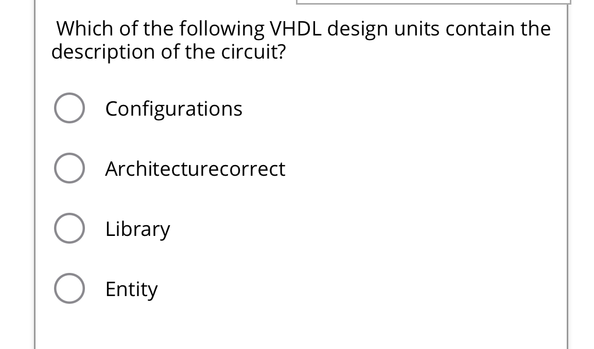 Which of the following VHDL design units contain