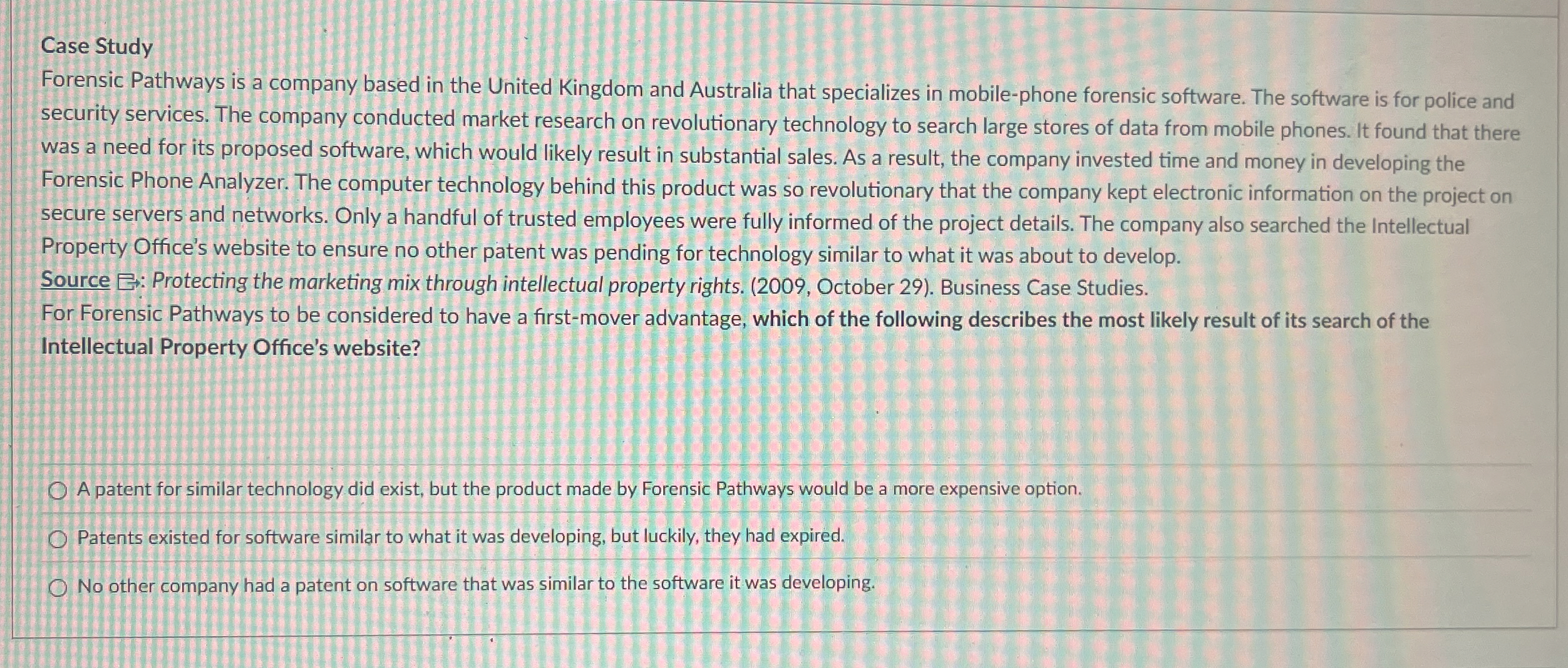 Case Study Forensic Pathways is a company based