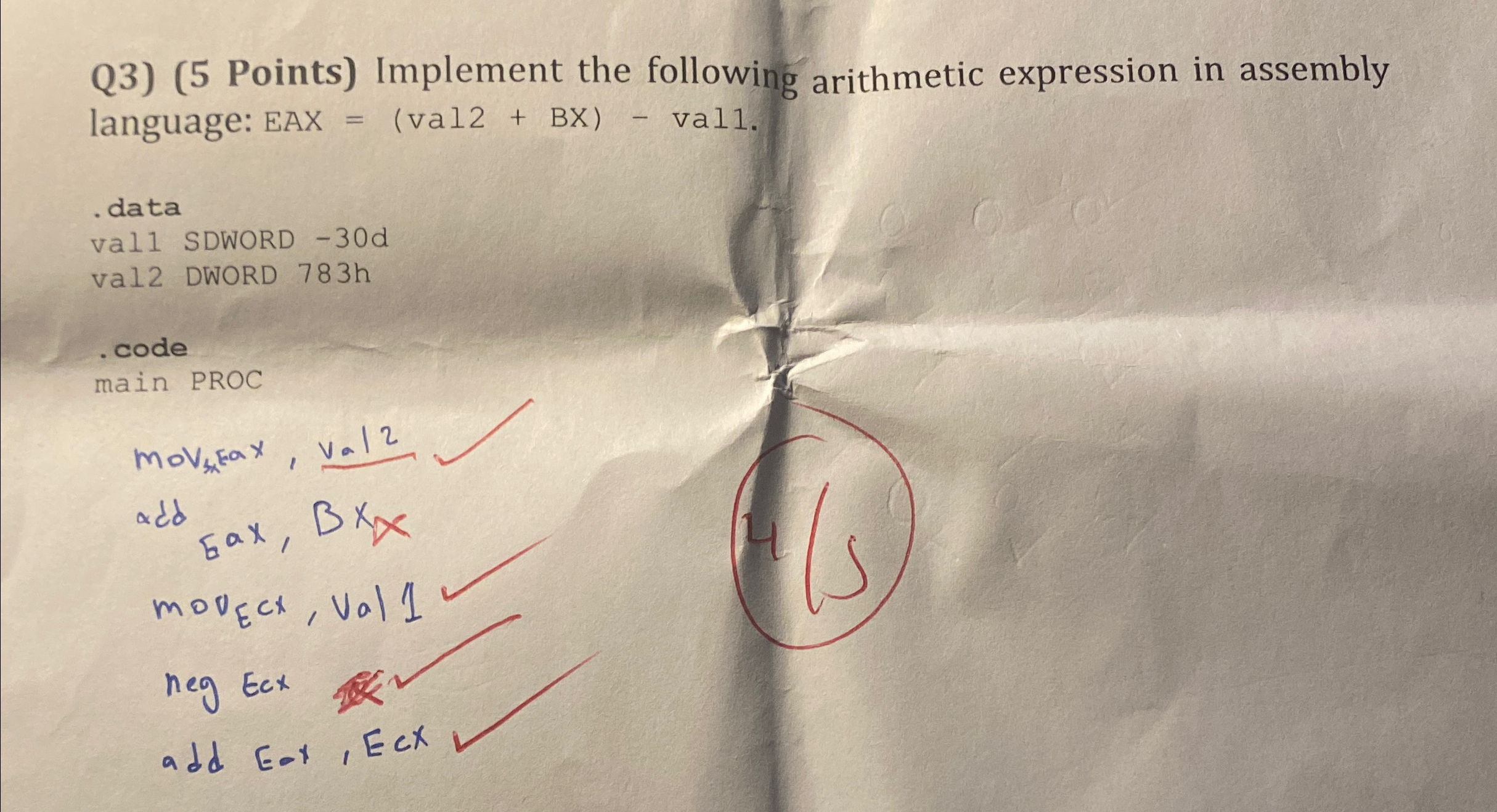 Using assembly language 8 0 8 6 solve the