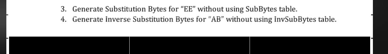 Generate Substitution Bytes for " EE " without