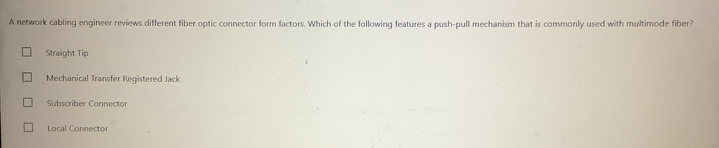 A network cabling engineer reviews different