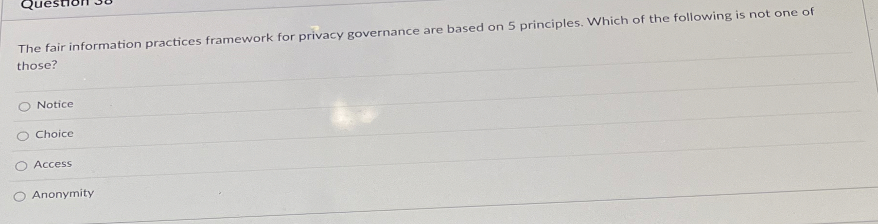 The fair information practices framework for