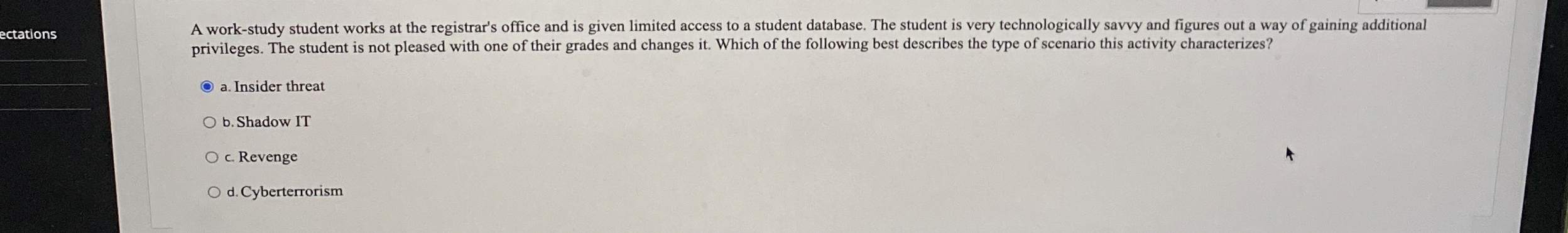 actations A work - study student works at the