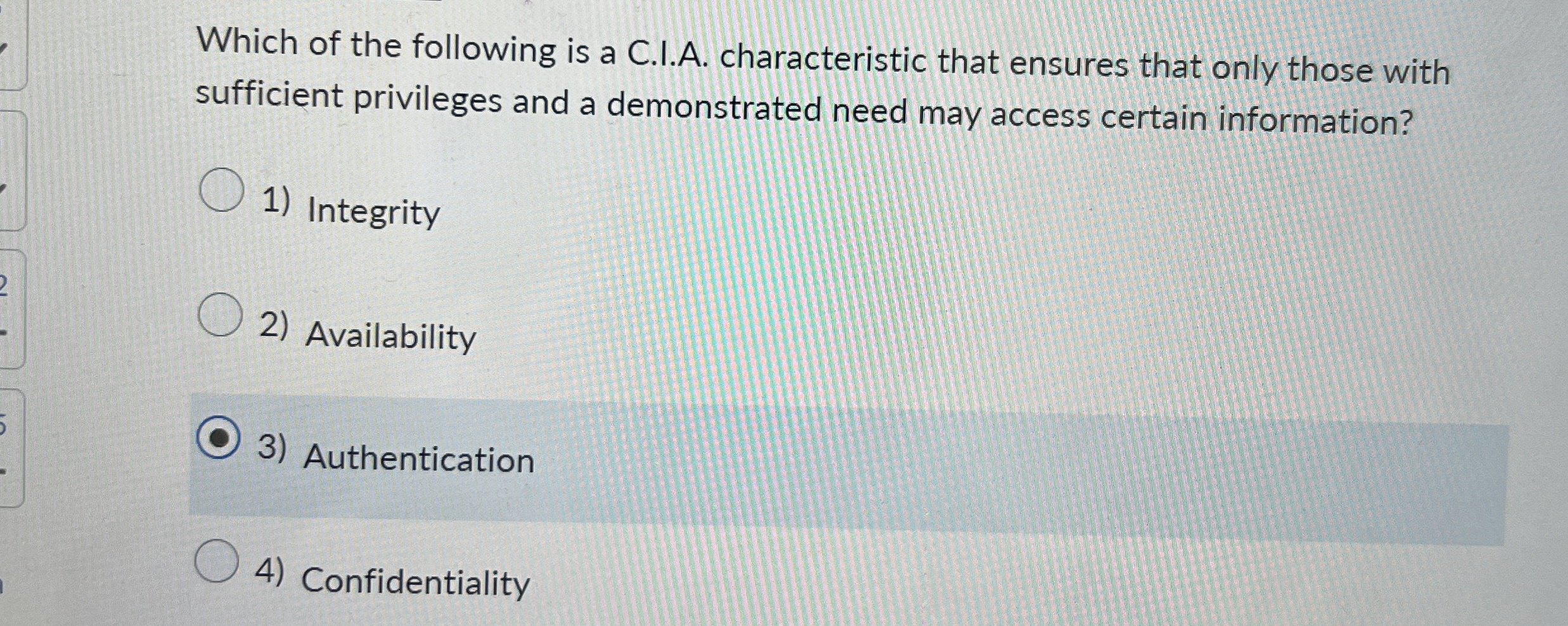 Which of the following is a C . I.A .
