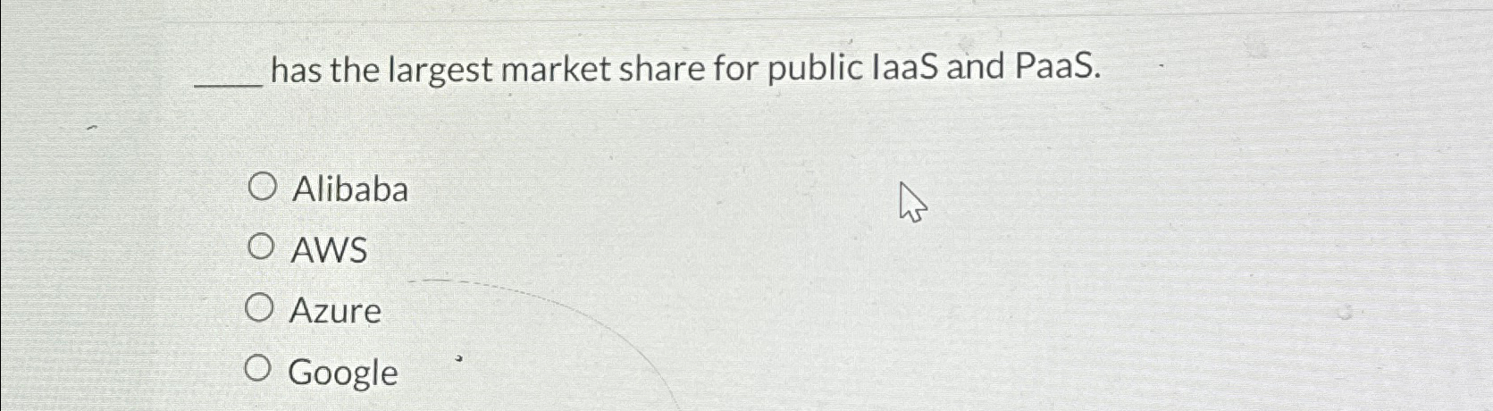 has the largest market share for public laaS and