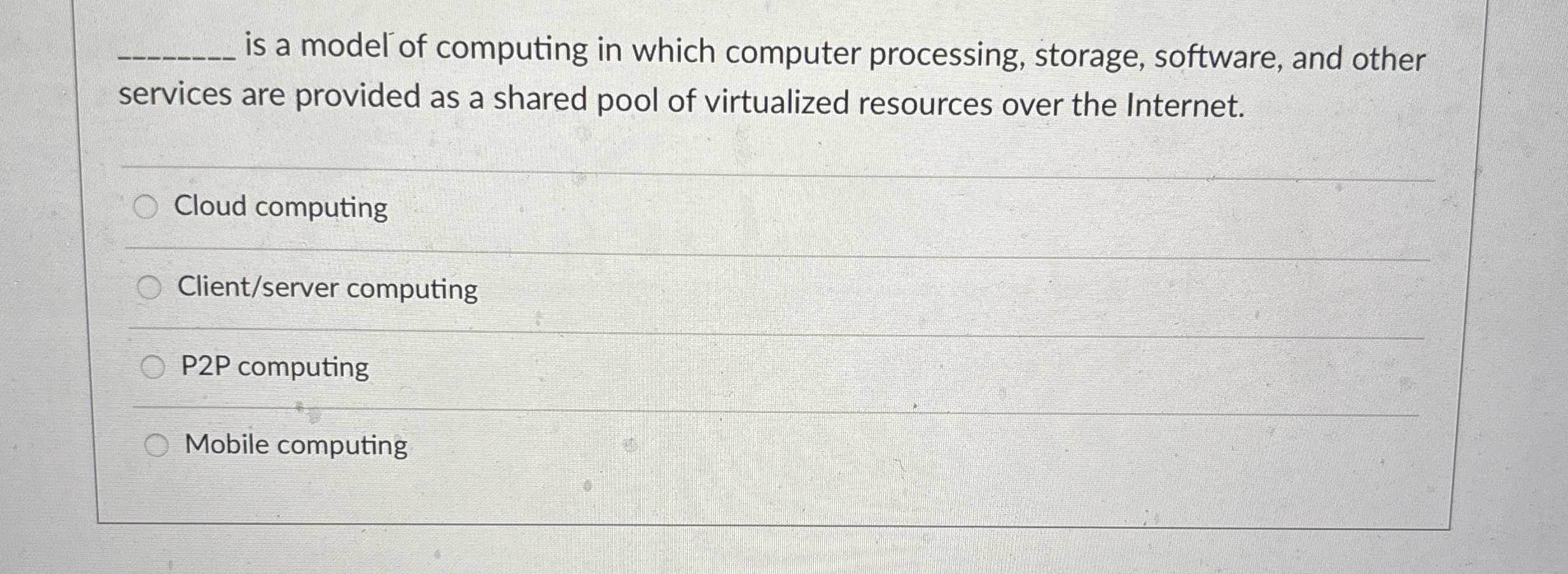 q , is a model of computing in which computer