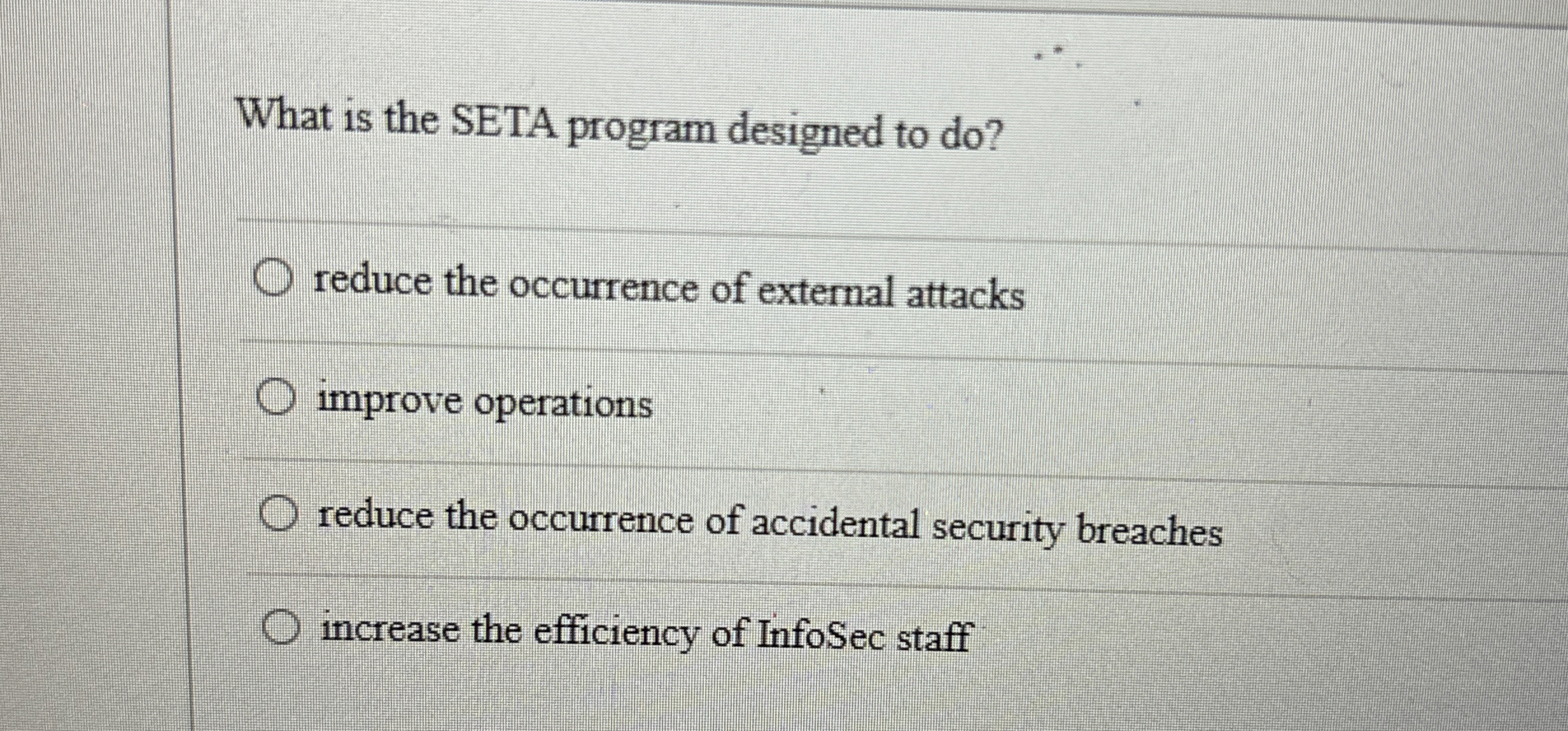 What is the SETA program designed to do ? reduce