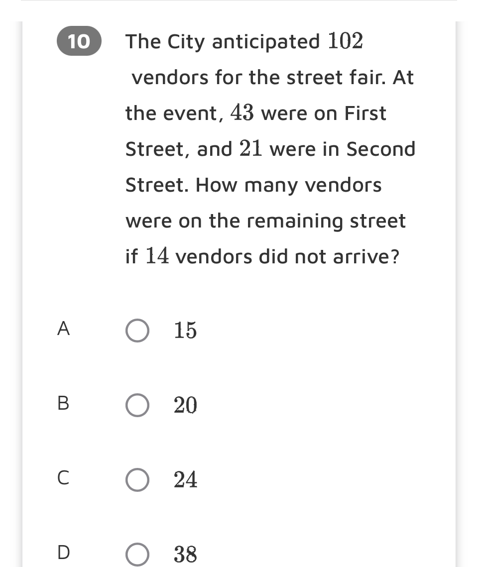 The City anticipated 1 0 2 vendors for the street