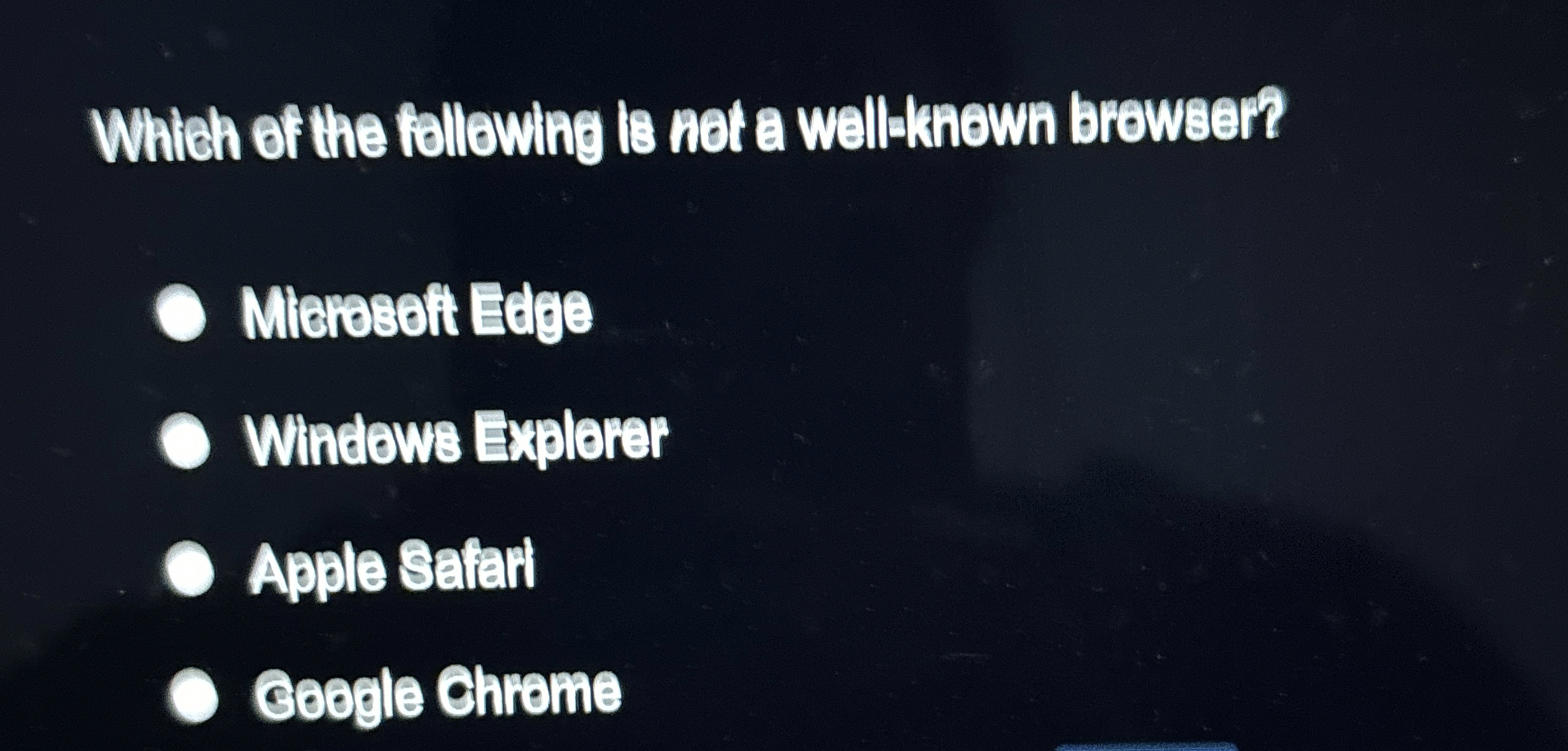 Whith of the following is net a wallaknown