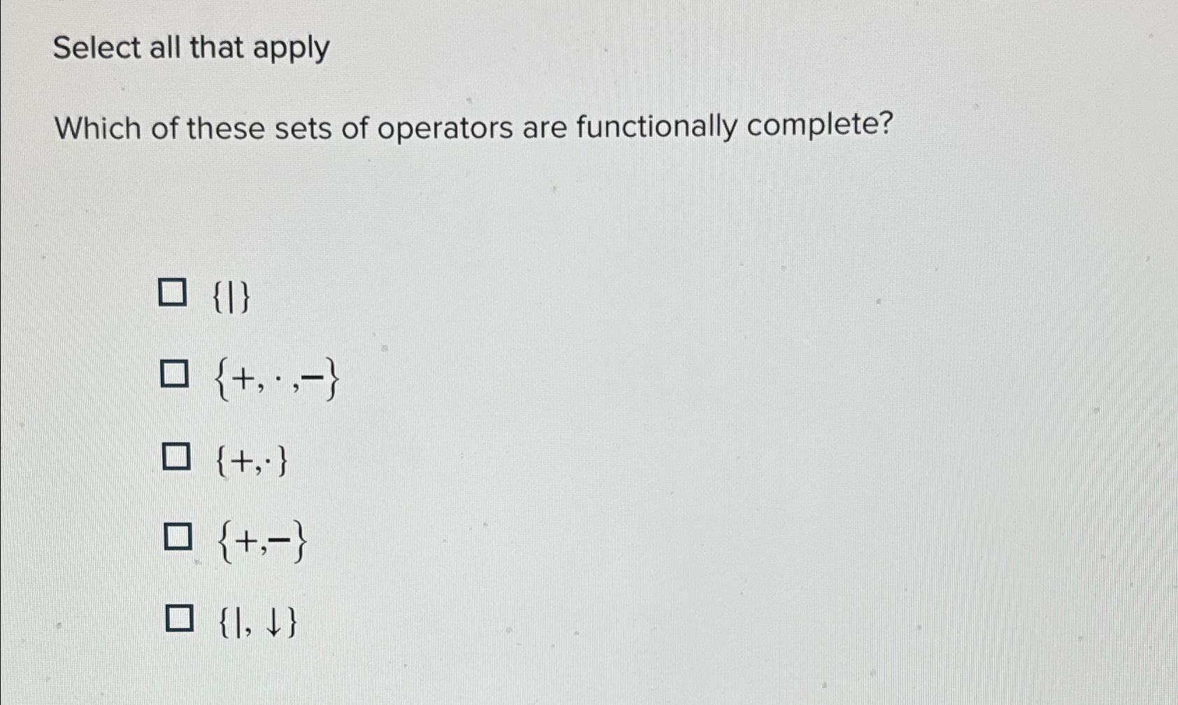 Select all that apply Which of these sets of