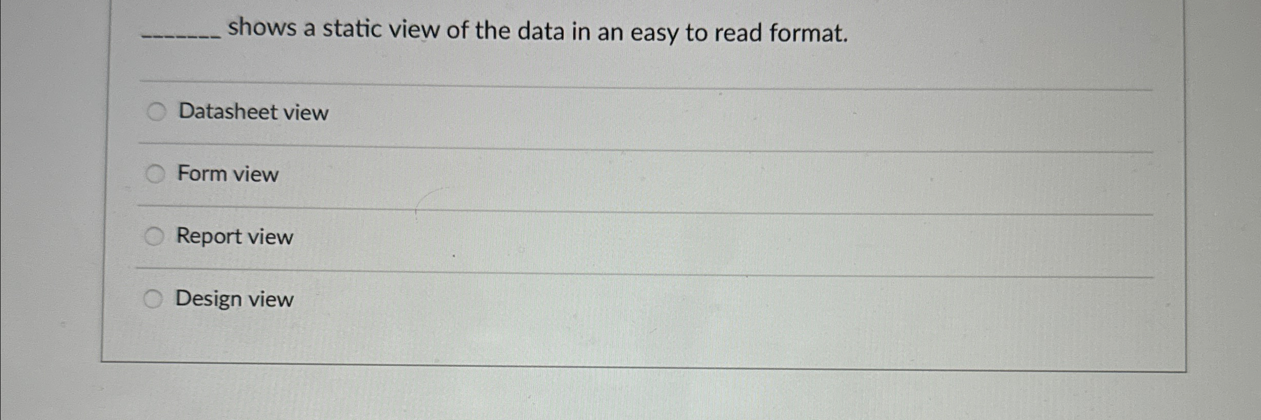 shows a static view of the data in an easy to